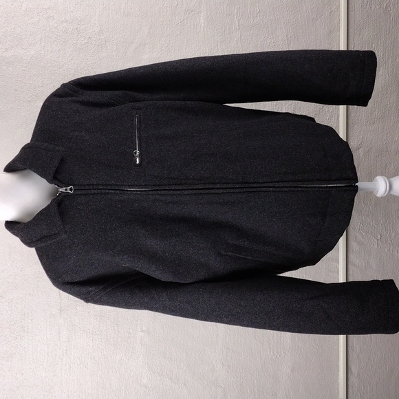 J. Crew 100% Wool Black Pointed Collar Long Sleeve Full Zipper Front Dress Coat - Picture 2 of 14